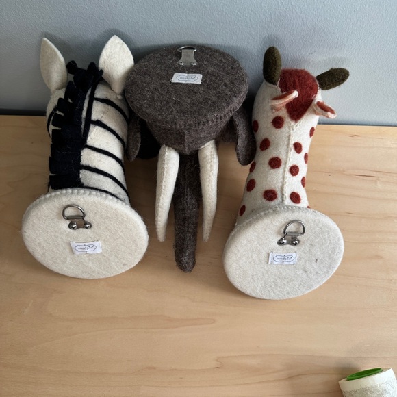 Mud Pie Animal Wall Art / Mount Trio - Zebra, Elephant, & Giraffe - Sold as set - Picture 2 of 13